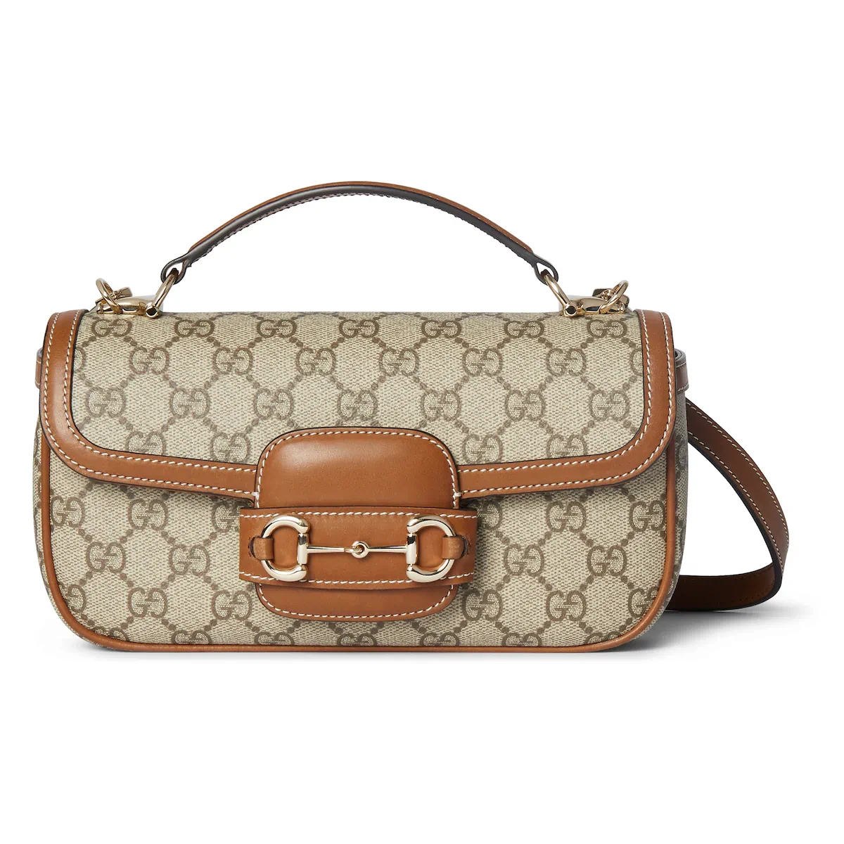 商品Gucci|【预售】 古驰 25春夏 女士 手提包 GUCCI HORSEBIT 1955系列柔软小号手提包 815206 FAD6L 9758 ,价格¥23044,第1张图片