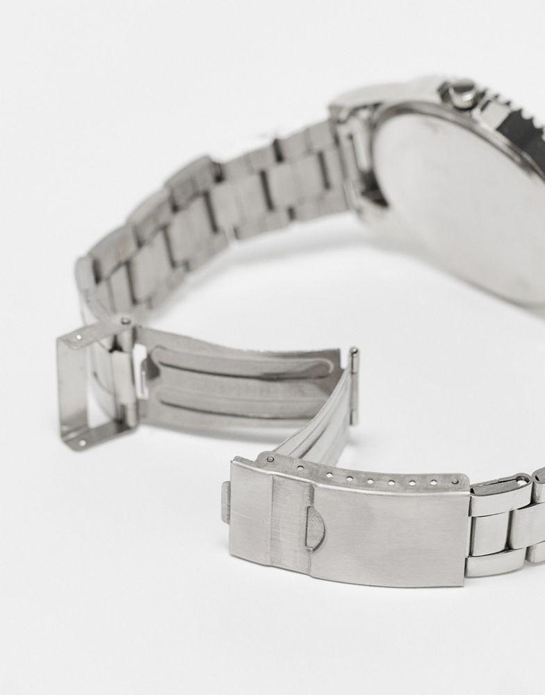 Brave Soul chunky bracelet watch in silver with black dial商品第4张图片规格展示