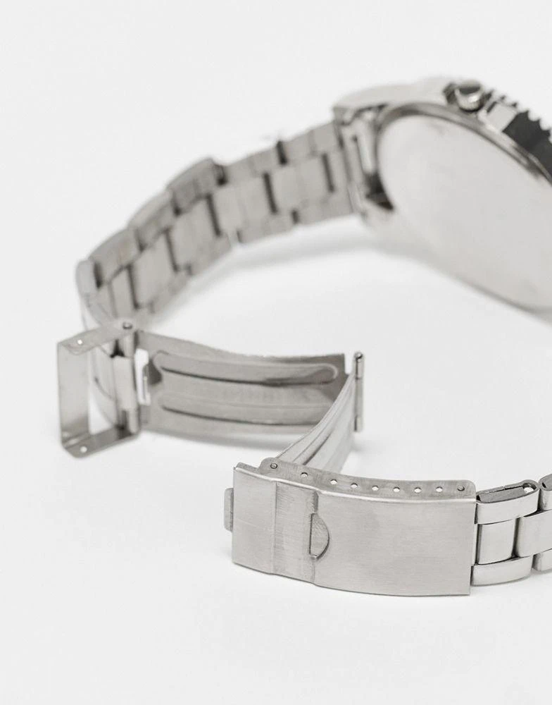 商品Brave Soul|Brave Soul chunky bracelet watch in silver with black dial,价格¥187,第4张图片详细描述