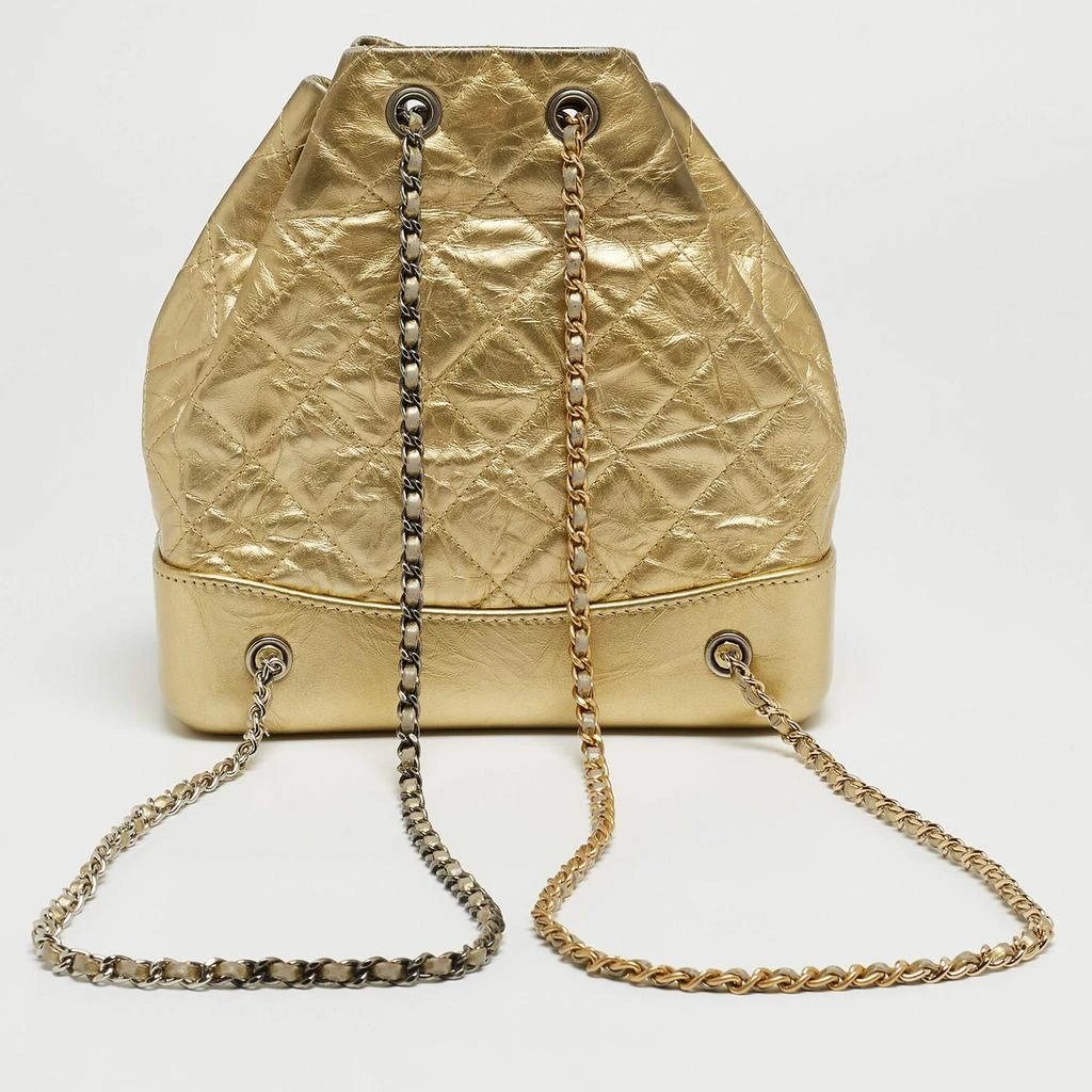 商品[二手商品] Chanel|Chanel Gold Quilted Leather Small Gabrielle Backpack,价格¥26781,第4张图片详细描述