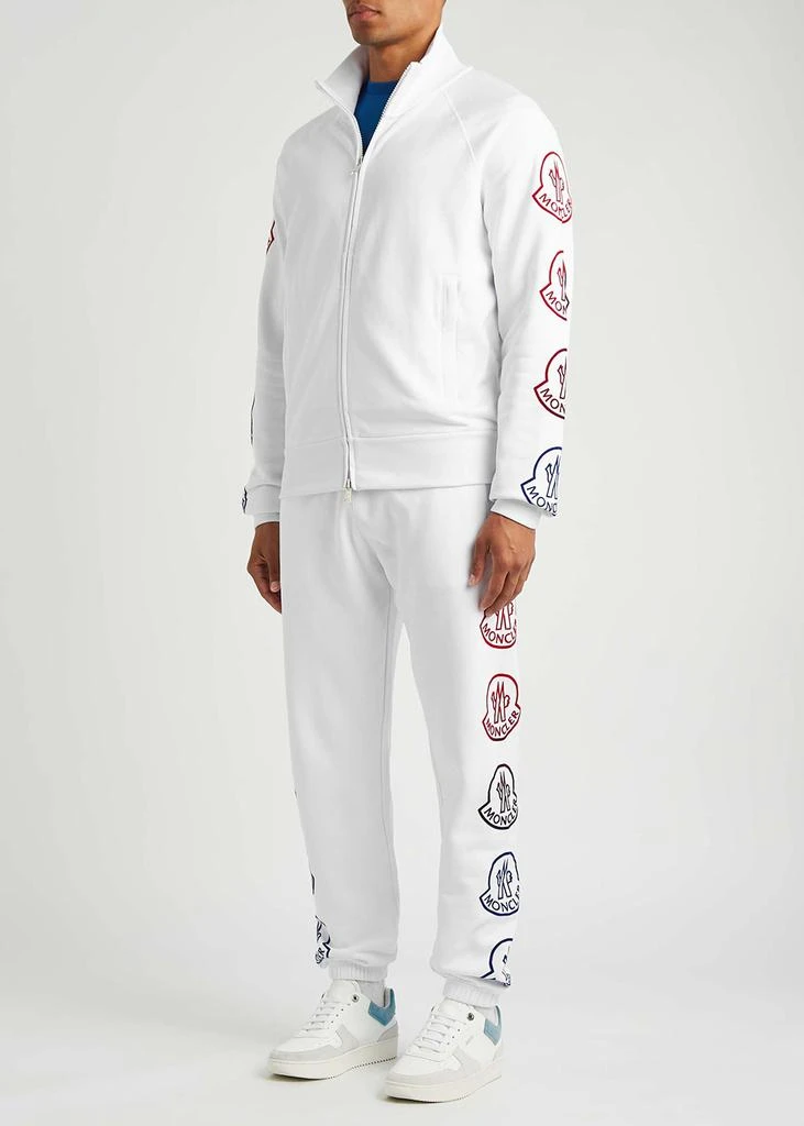 商品Moncler|White logo-flocked cotton track jacket,价格¥6884,第4张图片详细描述