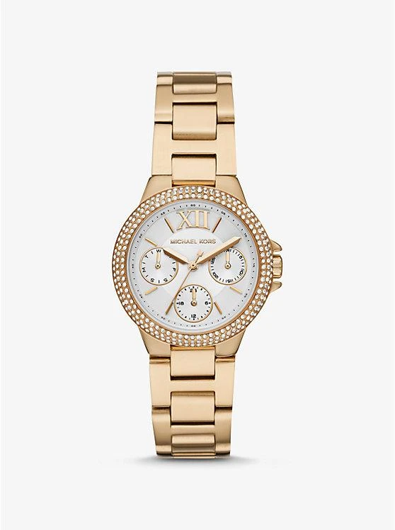 商品Michael Kors|Mini Camille Pavé Gold-Tone Watch,价格¥2076,第1张图片