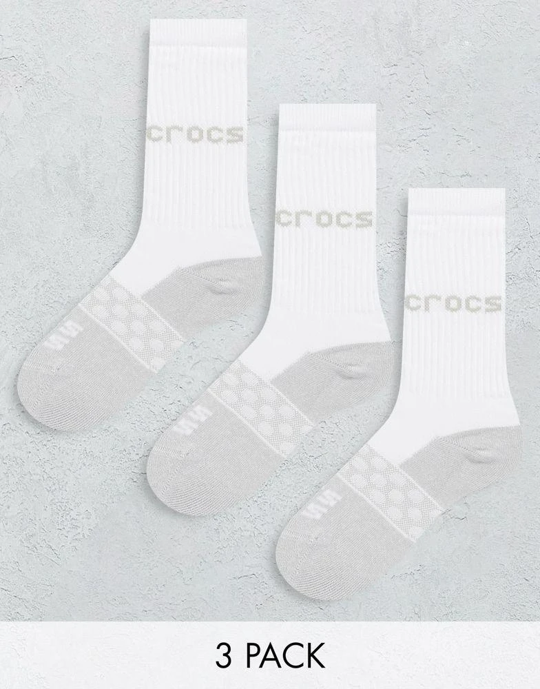 商品Crocs|Crocs socks 3 pack in white mix,价格¥227,第1张图片