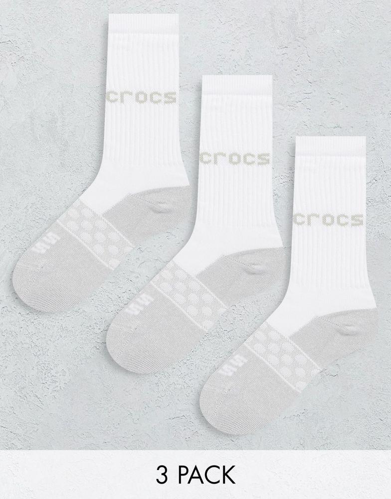 商品Crocs|Crocs socks 3 pack in white mix,价格¥221,第1张图片