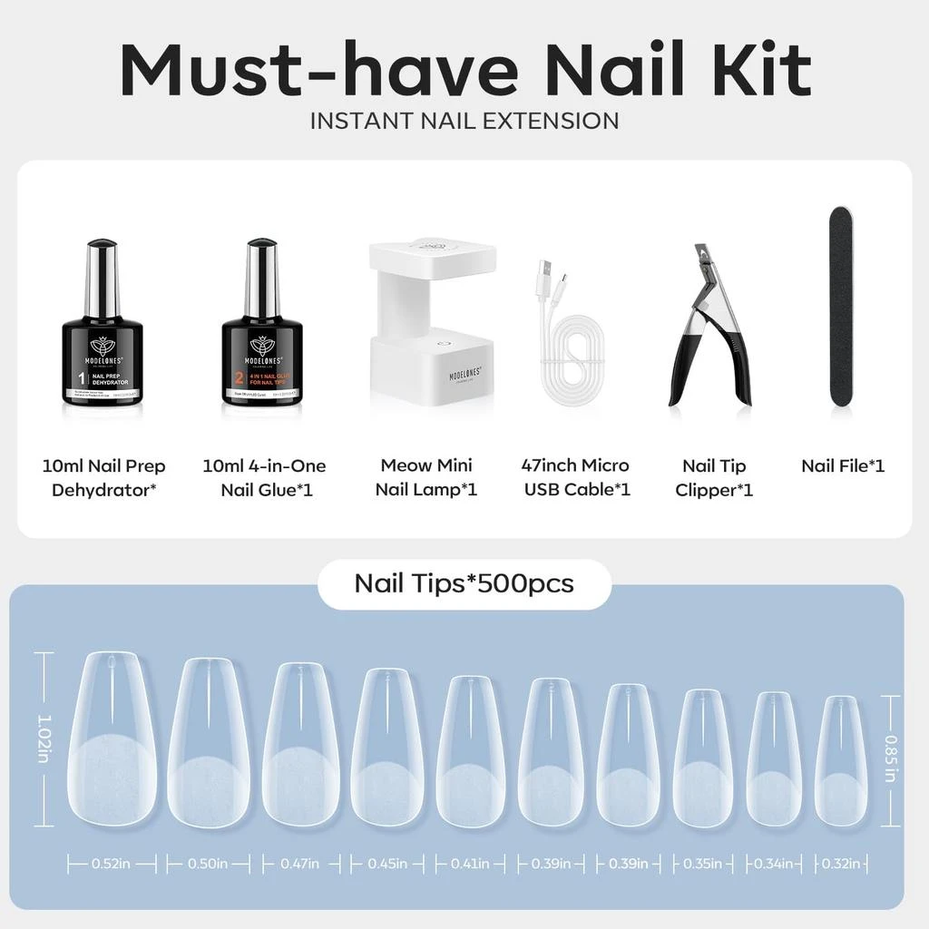 500-piece Almond-Shaped Nail Art Tools Kit 商品