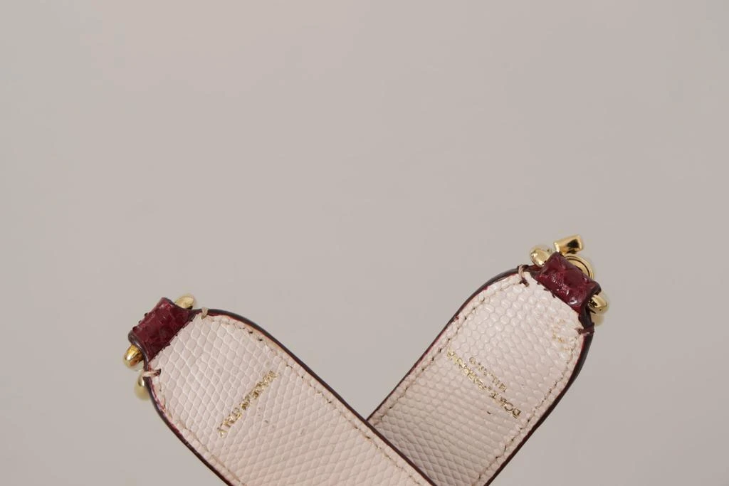 商品Dolce & Gabbana|Dolce & Gabbana Bordeaux Leather Crystals Bag Shoulder Strap,价格¥3059,第3张图片详细描述