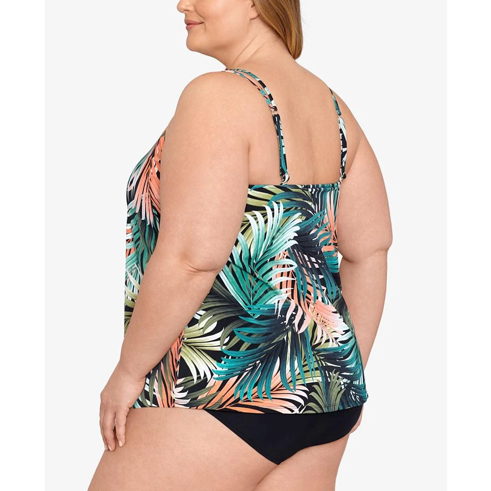 商品Swim Solutions|Plus Size Tummy-Control Handkerchief One-Piece Fauxkini Swimsuit, Created for Macy's,价格¥356,第3张图片详细描述