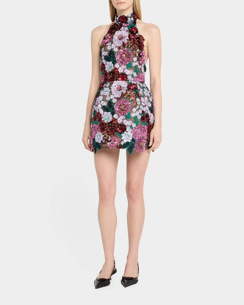 商品BRONX AND BANCO|Deirdre Sequin Embroidered Halter Mini Dress,价格¥6152,第4张图片详细描述