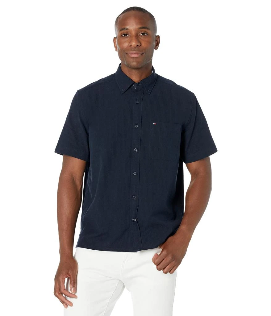 商品Tommy Hilfiger|Seated Fit Seersucker Short Sleeve Shirt,价格¥381,第1张图片