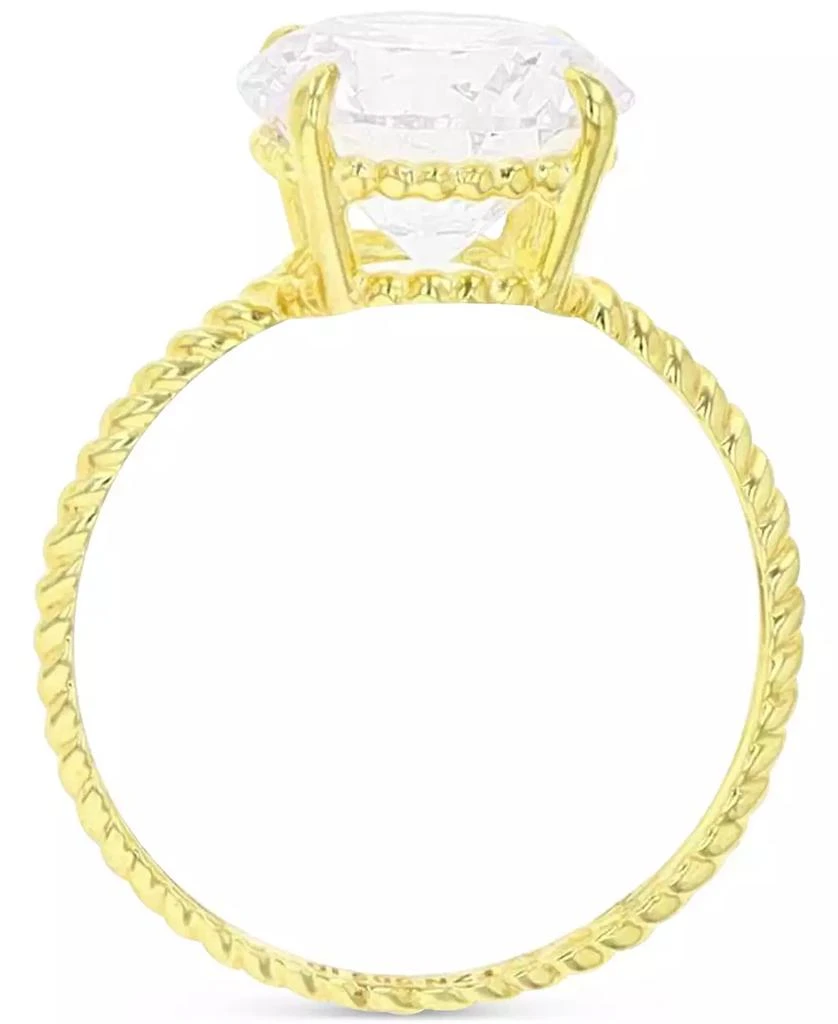 商品Macy's|Cubic Zirconia Solitaire Textured Shank Engagement Ring in 10k Gold,价格¥646,第3张图片详细描述