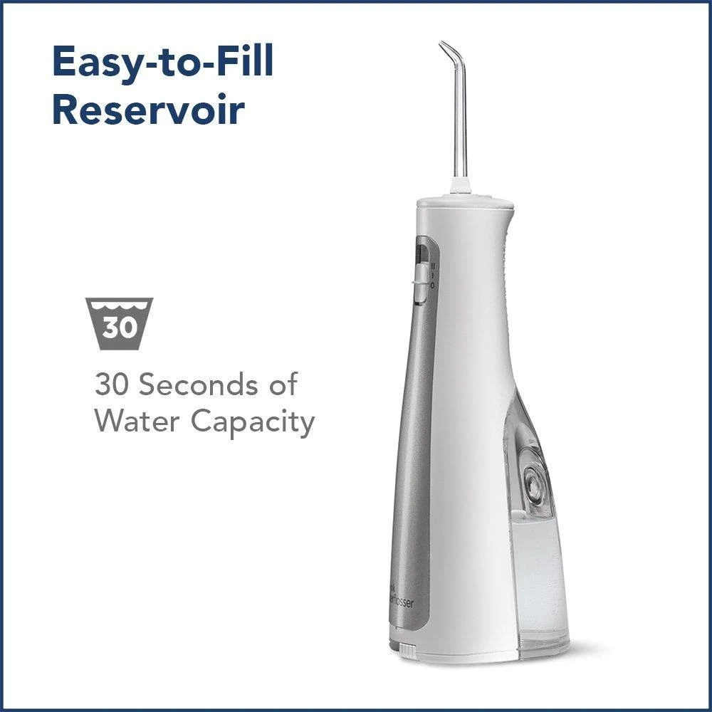 商品Waterpik|Waterpik Water Flosser Cordless Dental Oral Irrigator for Teeth with Portable Travel Bag and 3 Jet Tips, Cordless Freedom ADA Accepted, WF-03, White,价格¥514,第2张图片详细描述