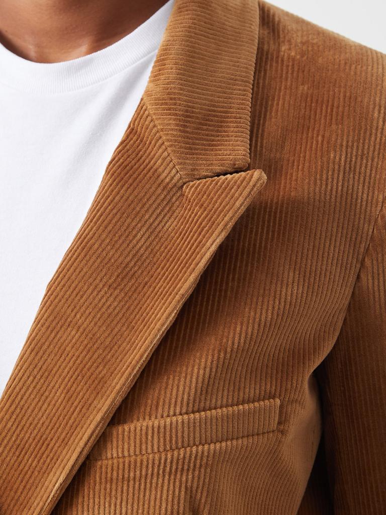 商品FRAME|Double-breasted cotton-blend corduroy blazer,价格¥5497,第6张图片详细描述