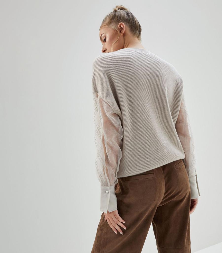 Cashmere Blouson-Sleeved Sweater商品第3张图片规格展示