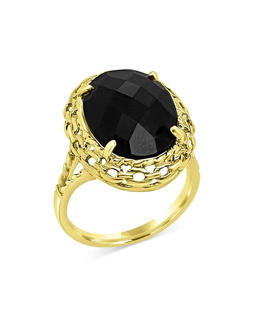 商品Bloomingdale's|Onyx Oval Statement Ring in 14K Yellow Gold - Exclusive,价格¥6807,第1张图片