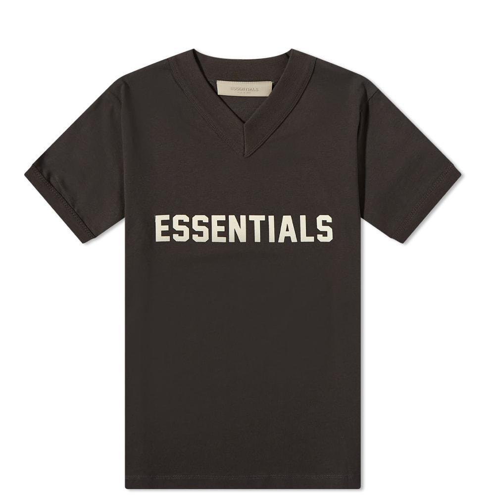 商品Essentials|Fear of God ESSENTIALS Kids V-Neck Logo Tee - Iron,价格¥221,第1张图片
