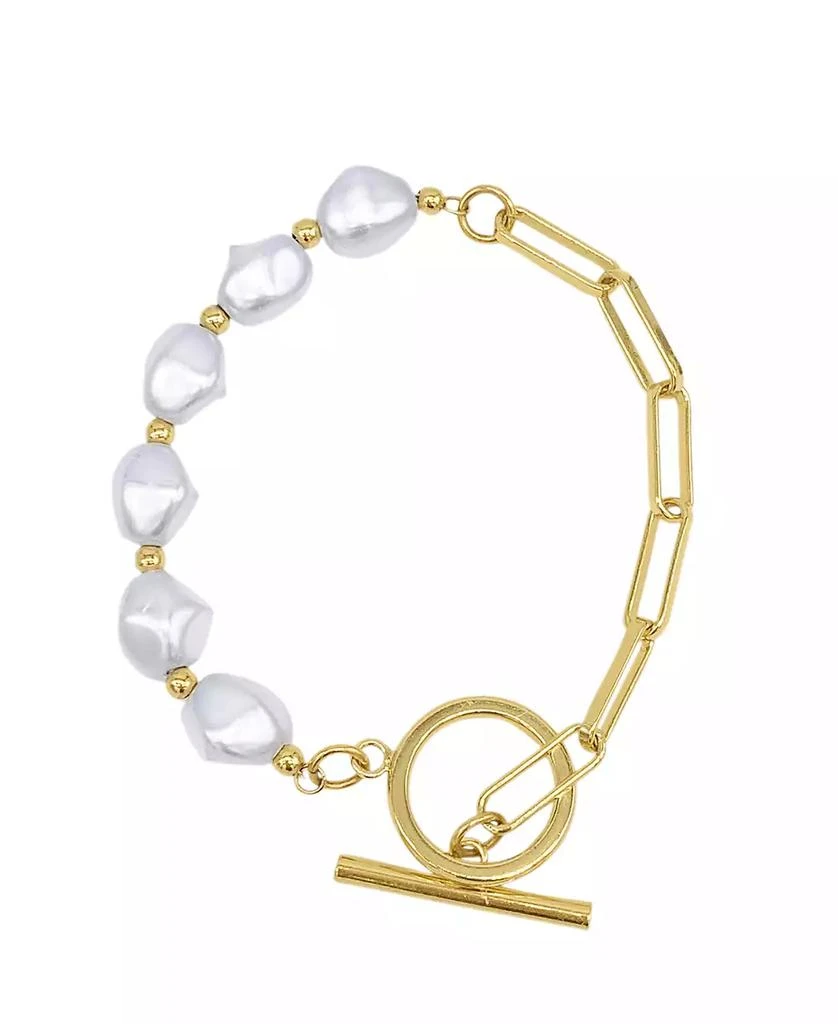 商品ADORNIA|Chain Toggle Pearl Bracelet,价格¥185,第1张图片