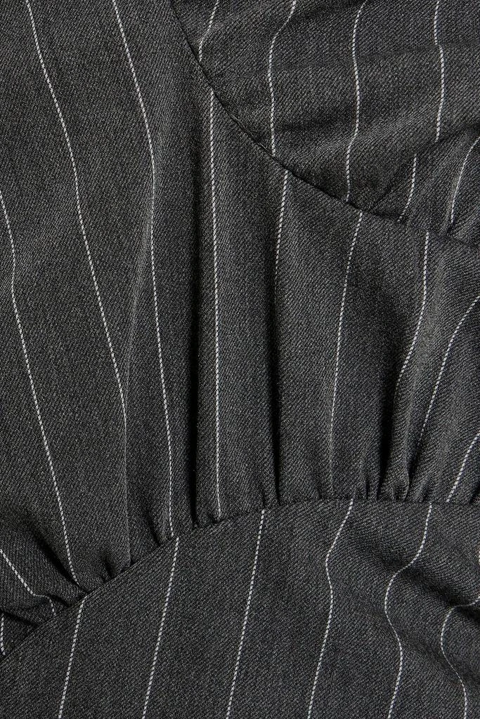 商品Ganni|Ruched pinstriped stretch-jacquard mini dress,价格¥563,第4张图片详细描述