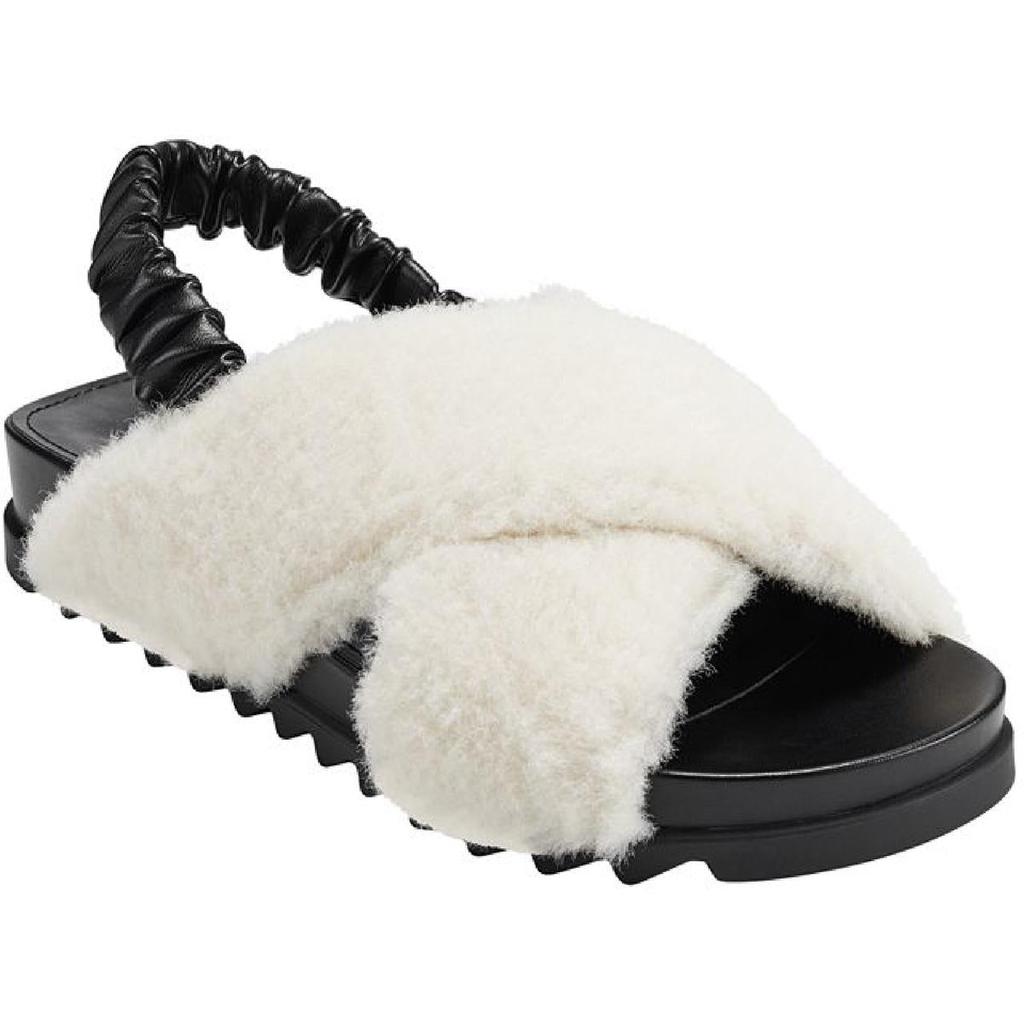 Marc Fisher Womens Jivin Faux Leather Flat Slingback Sandals商品第2张图片规格展示