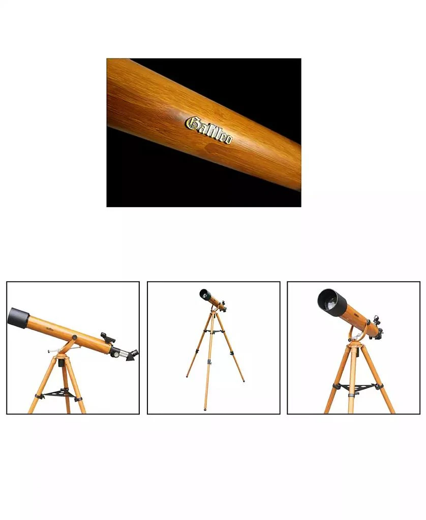 商品Cosmo Brands|Cassini 800mm X 60mm Wood Grain Telescope and Smartphone Adapter and Slow Motion Rod,价格¥2240,第4张图片详细描述