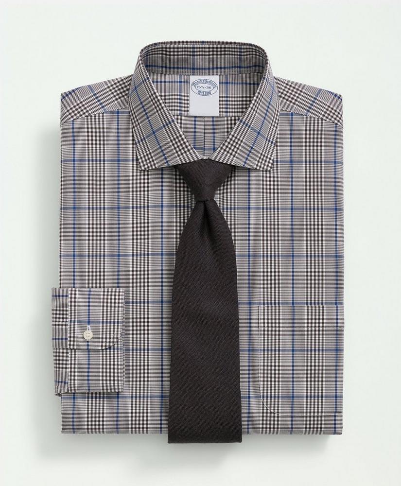 Stretch Supima® Cotton Non-Iron Pinpoint English Collar, Glen Plaid Dress Shirt商品第1张图片规格展示
