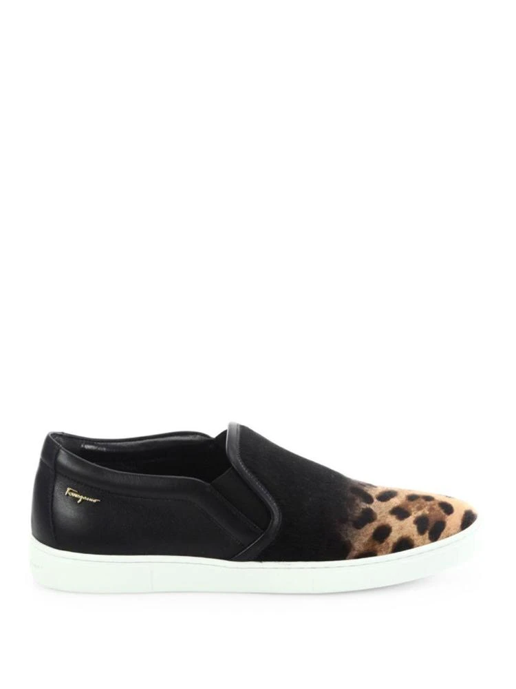 商品Salvatore Ferragamo|Salina Leopard-Print Calf Hair Skate Sneakers,价格¥1784,第5张图片详细描述