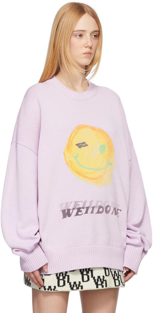 Purple Knit Smiley Sweater商品第2张图片规格展示