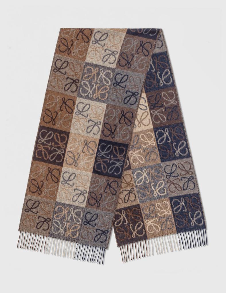 商品Loewe|罗意威老花Anagram拼色羊毛羊绒围巾,价格¥2680,第4张图片详细描述