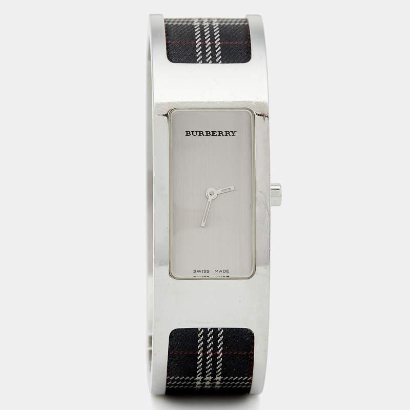 商品[二手商品] Burberry|Burberry Silver Stainless Steel Canvas 14300L Women's Wristwatch 19 mm,价格¥893,第1张图片