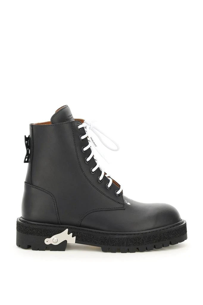 商品Off-White|Off-white lace-up leather boots,价格¥3276,第1张图片