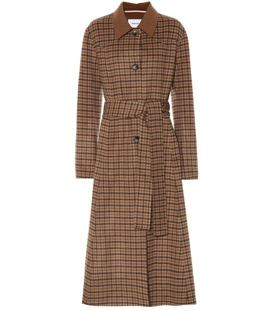 商品Nanushka|Sira checked wool and silk coat,价格¥4657,第1张图片