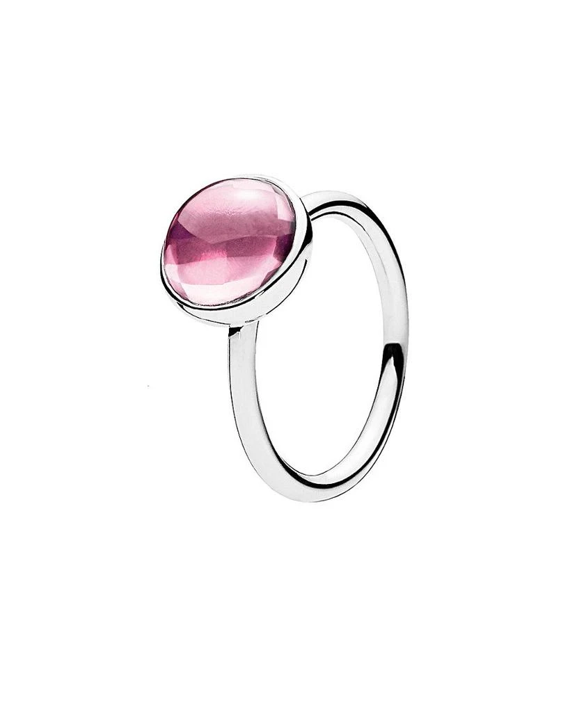 商品PANDORA|Pandora Silver & Pink CZ Poetic Droplet Ring,价格¥95,第1张图片
