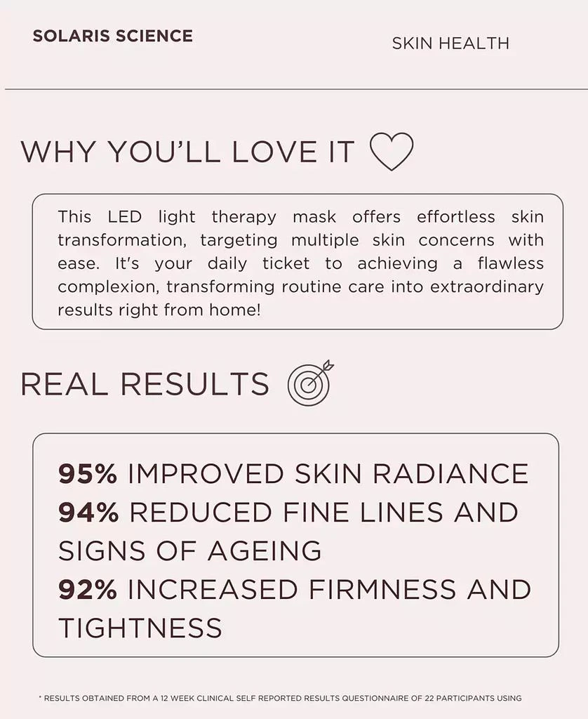 商品Solaris Laboratories NY|LED Light Therapy Silicone Mask,价格¥2219,第4张图片详细描述