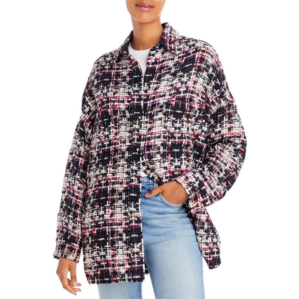 IRO Womens Ferry Metallic Tweed Shirt Jacket商品第1张图片规格展示