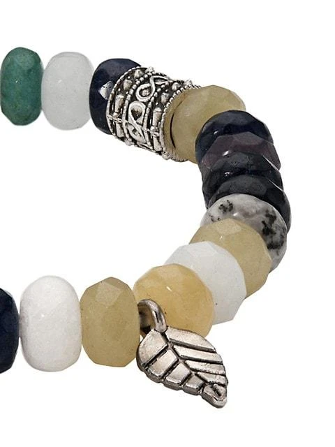 商品Sydney Evan|14K White Gold & Azurite Beaded Stretch Bracelet,价格¥3651,第3张图片详细描述