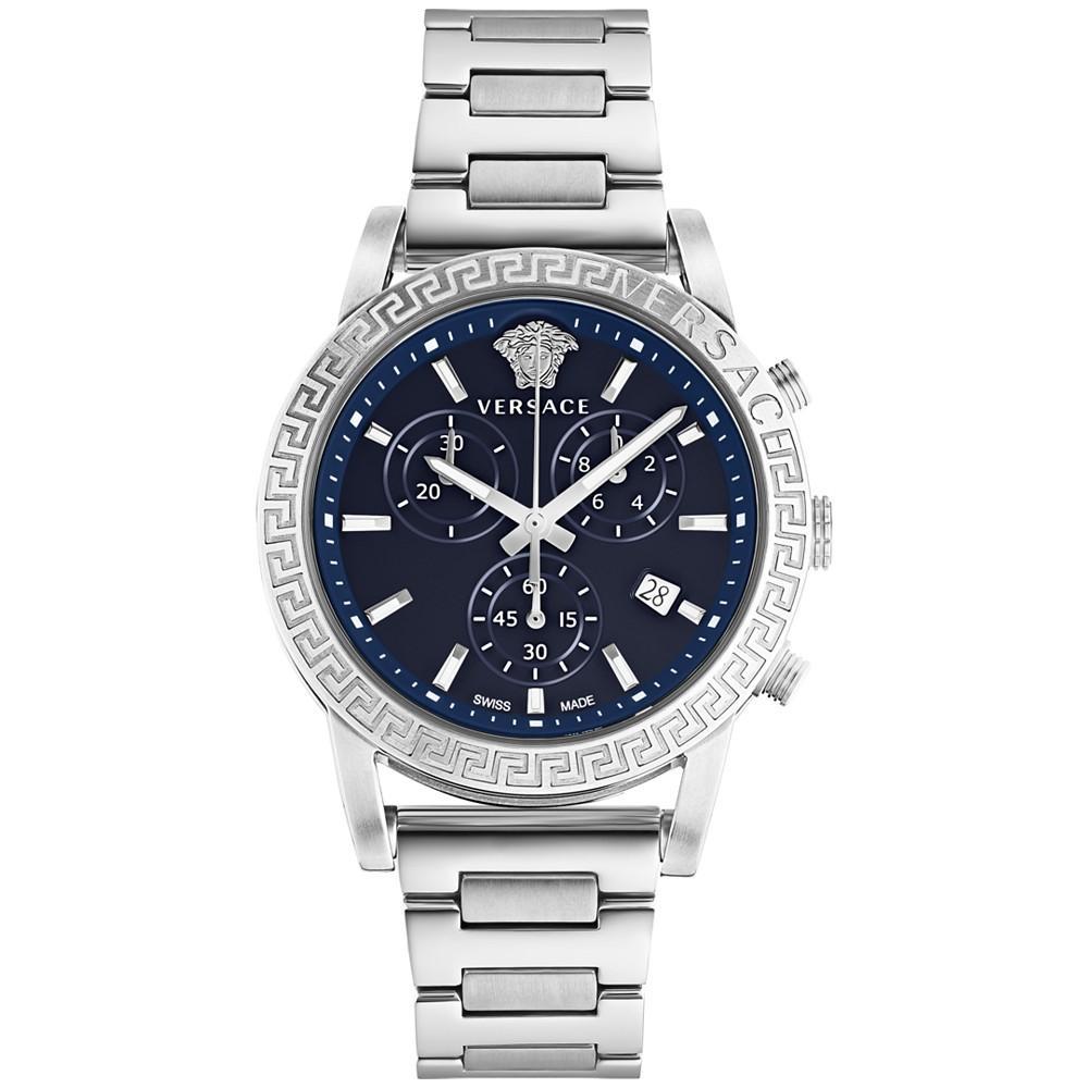 商品Versace|Women's Swiss Chronograph Sport Tech Stainless Steel Bracelet Watch 40mm,价格¥9551,第1张图片