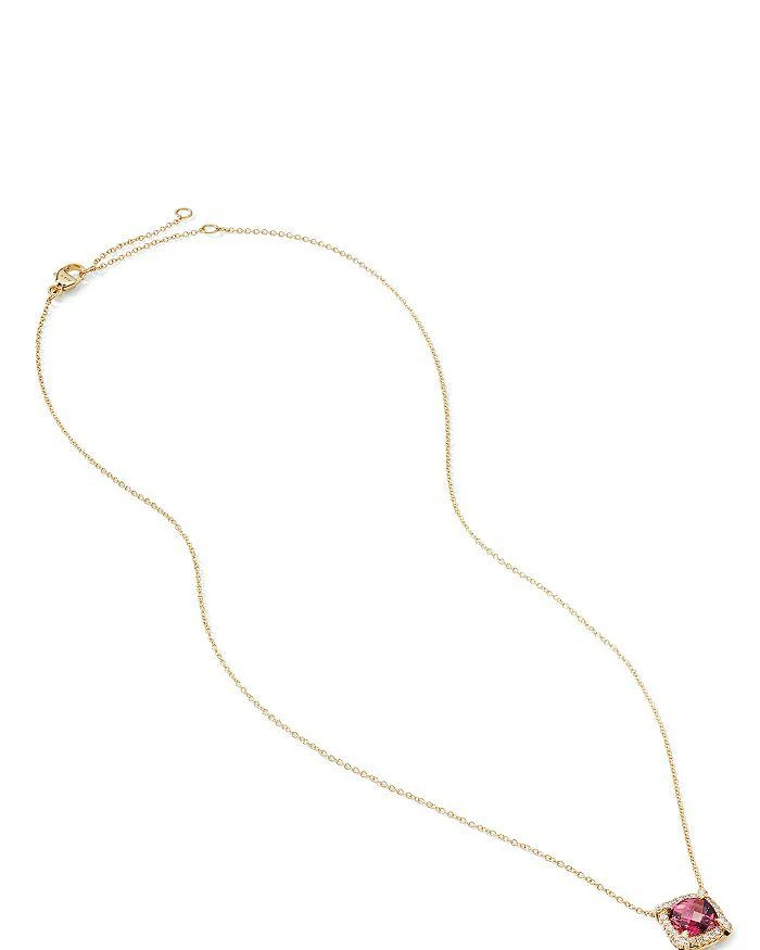 商品David Yurman|Petite Châtelaine® Pavé Bezel Pendant Necklace in 18K Yellow Gold with Gemstones & Diamonds, 18",价格¥17201,第2张图片详细描述