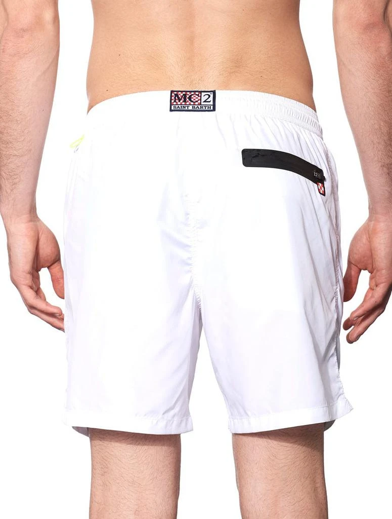 商品Mc2 Saint Barth|MC2 Saint Barth White Light Fabric Zipped Swim Shorts,价格¥1057,第3张图片详细描述