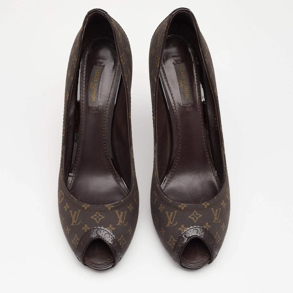 商品[二手商品] Louis Vuitton|Louis Vuitton Fusian Monogram Idylle Canvas Romance Peep Toe Pumps Size 38.5,价格¥1106,第3张图片详细描述