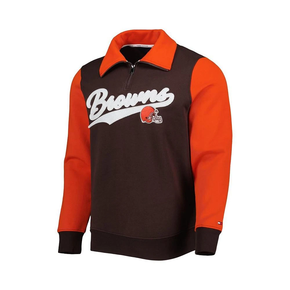 商品Tommy Hilfiger|Men's Brown, Orange Cleveland Browns Aiden Quarter-Zip Top,价格¥603,第3张图片详细描述