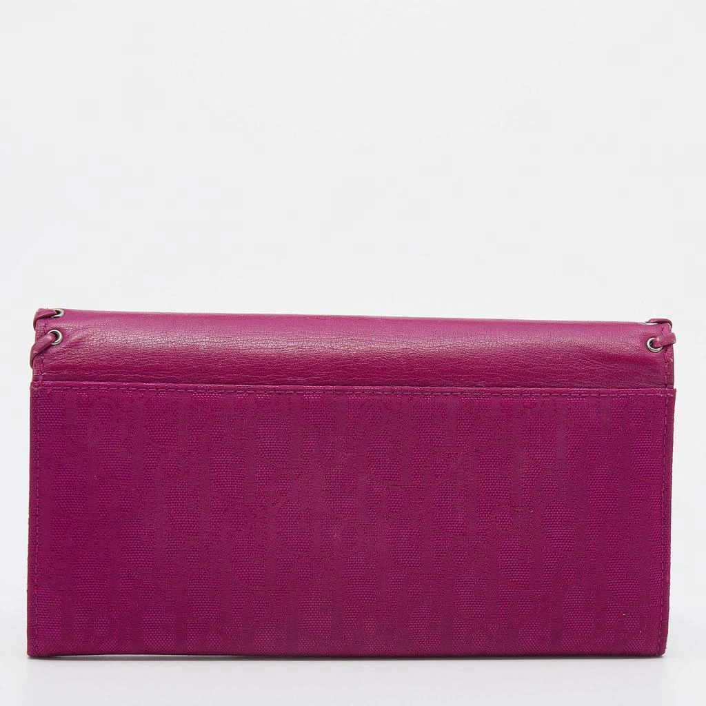 商品[二手商品] Dior|Dior Pink Oblique Canvas and Leather Trim Flap Continental Wallet,价格¥2457,第4张图片详细描述