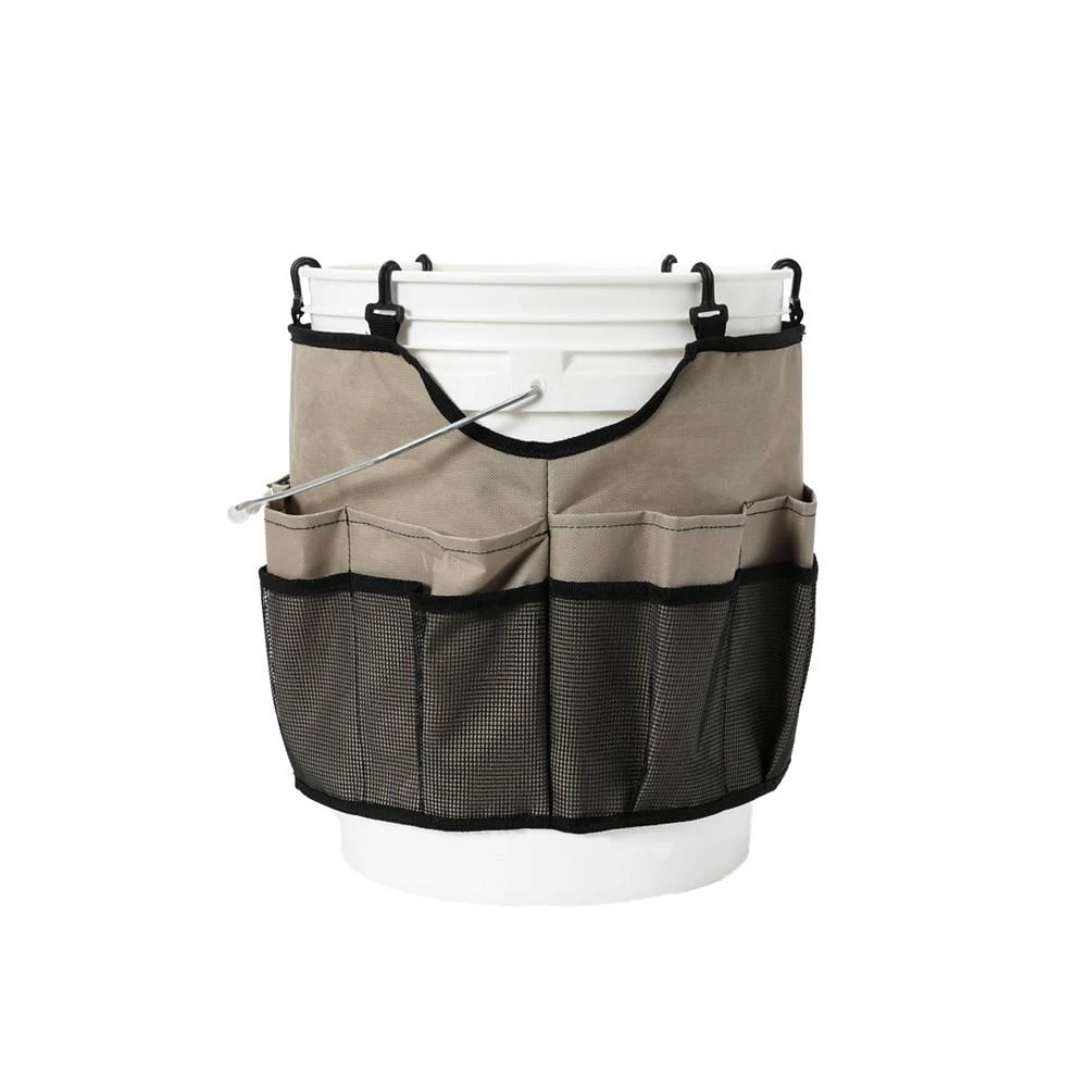 商品Household Essentials|Tan Bucket Caddy with 6 Hooks,价格¥240,第3张图片详细描述