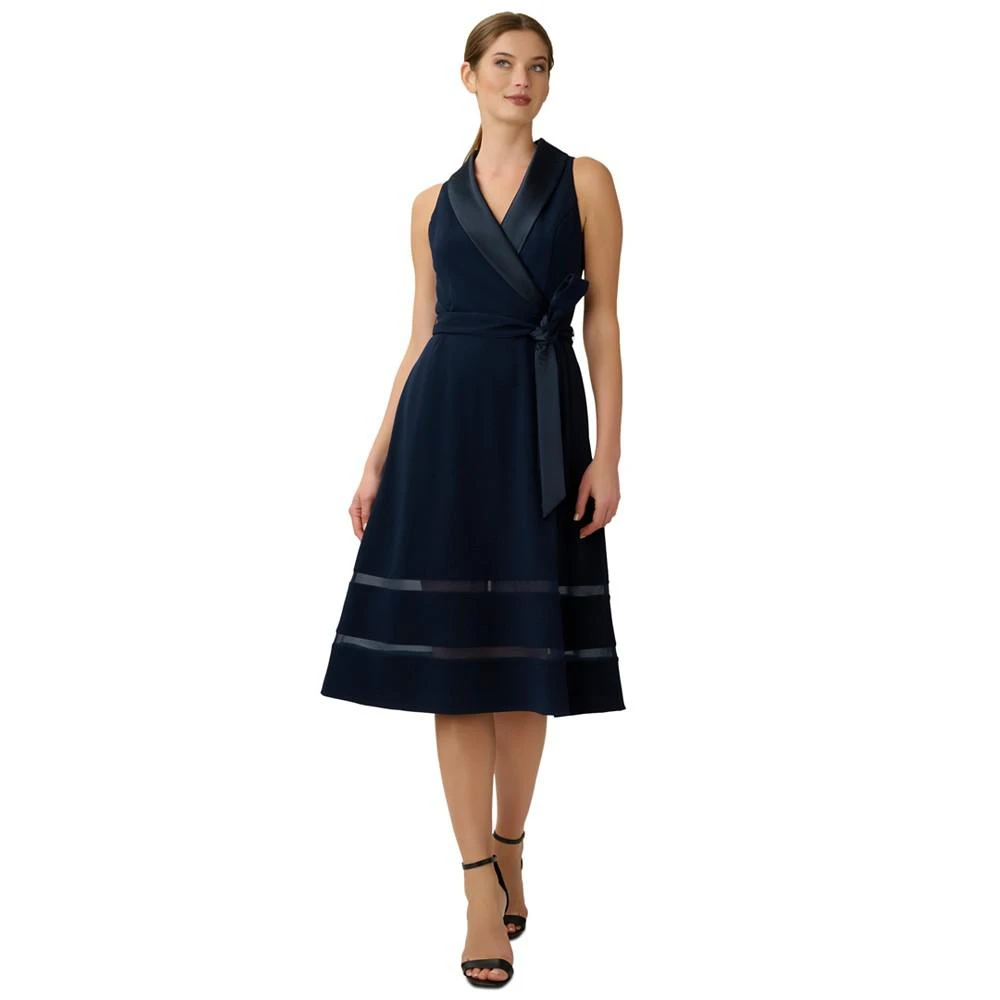 商品Adrianna Papell|Women's Fit & Flare Tuxedo Dress,价格¥846,第1张图片