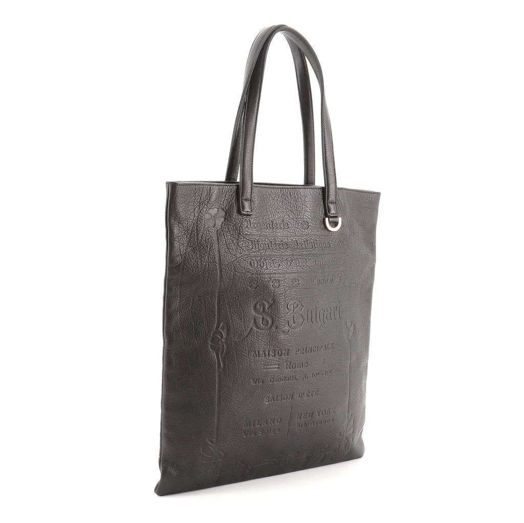 商品[二手商品] BVLGARI|Bvlgari Flat Tote Embosssed Leather Tall Black,价格¥4732,第1张图片