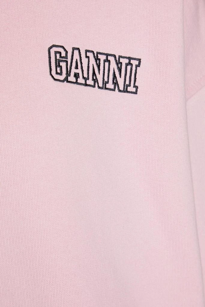 商品Ganni|Embroidered cotton-blend fleece hoodie,价格¥631,第4张图片详细描述