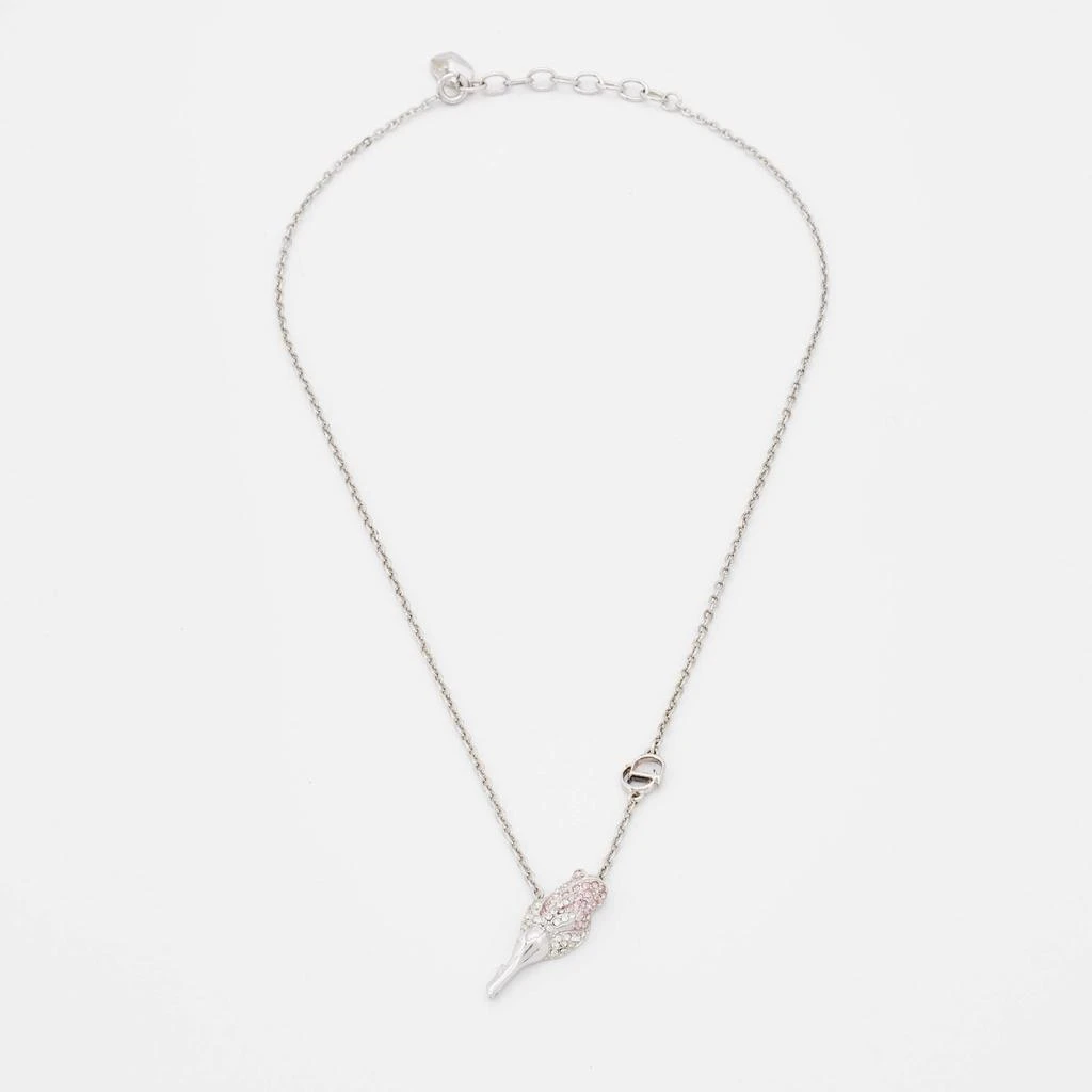 商品[二手商品] Dior| Dior Silver Tone Crystal Studded Rose Chain Bracelet,价格¥1365,第2张图片详细描述