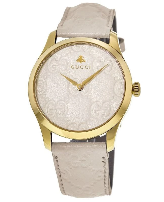 商品Gucci|Gucci G-Timeless White Dial White Leather Strap Men's Watch YA1264033A,价格¥8806,第1张图片