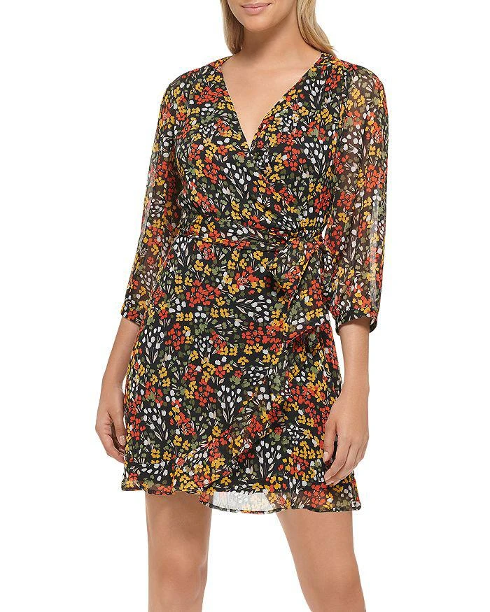 商品Karl Lagerfeld Paris|Floral Chiffon Mini Dress,价格¥332,第1张图片