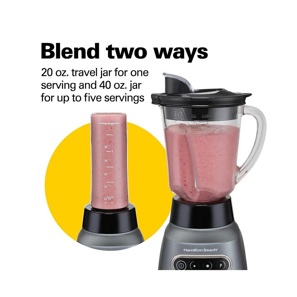 商品Hamilton Beach|Ice Crusher Blender with 40 oz. Glass Blender Jar and 20 Oz. Travel Jar,价格¥484,第5张图片详细描述