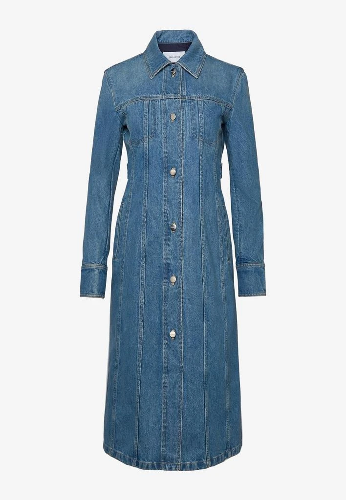 商品Salvatore Ferragamo|Midi Denim Shirt Dress,价格¥10409,第3张图片详细描述