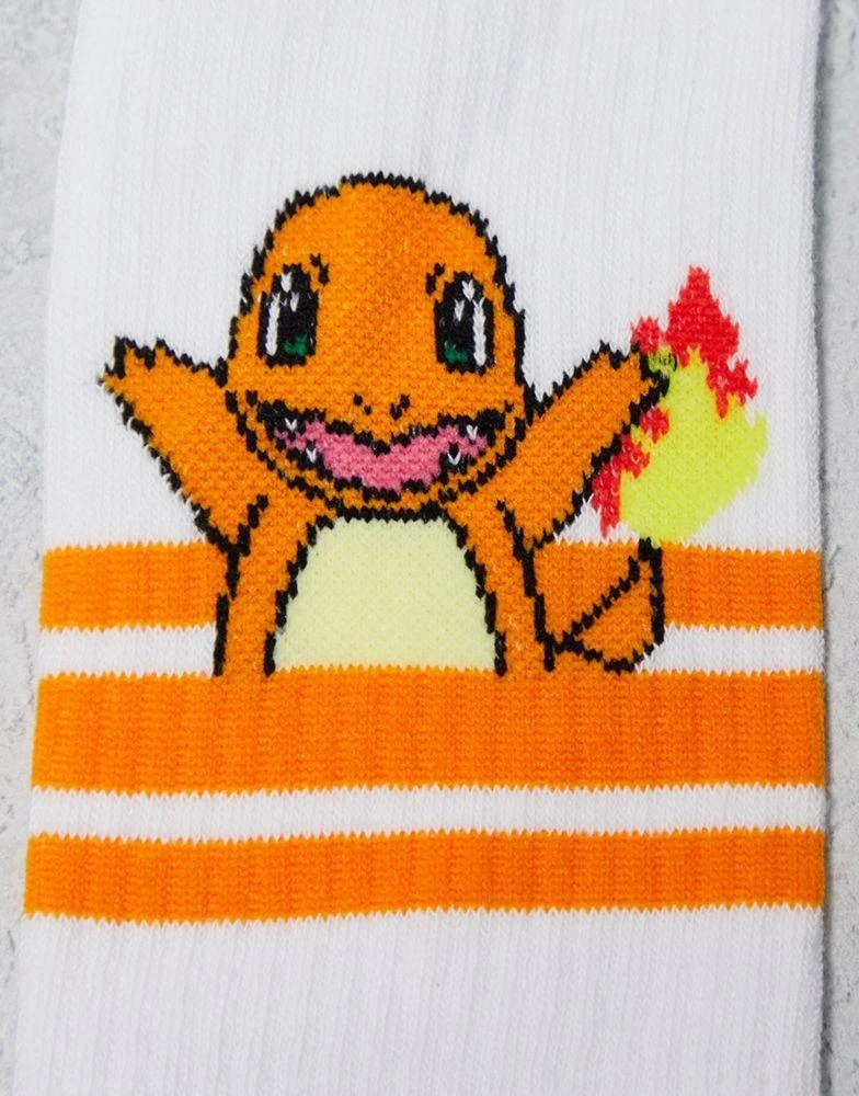 商品ASOS|ASOS DESIGN 3 pack Sunset Pokémon sports socks in white with sports stripes,价格¥133,第3张图片详细描述